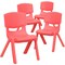 Flash Furniture Red Plastic Stackable School Chair with 10.5'' Seat Height, PK4 4-YU-YCX4-003-RED-GG - alternate 9